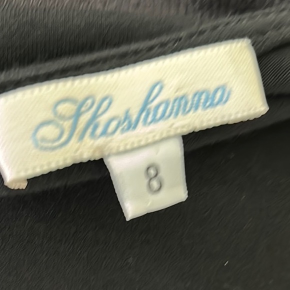 Shoshanna Black Jersey Knit Draped Surplice V-Neck A-Line Midi Dress - 8 - Picture 8 of 10